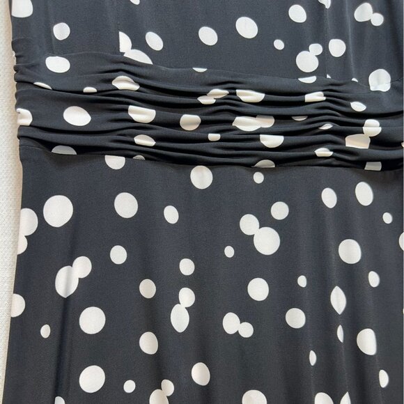 NWT Jessica Howard Womens A-line Midi Dress Size 8 Missy Black White Polka Dots - Picture 9 of 15